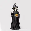 Decoración de Halloween interior vintage transfronteriza adorno de mesa de madera adorno de otoño fantasma gato negro calabaza adorno de mesa
