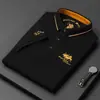 Camisa Polo Bordada de Manga Media con Cuello de Solapa Nueva de Verano Moda Masculina Casual Deportiva Camiseta de Manga Corta Tops para Hombre