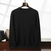 Suéter de Punto Cómodo para Otoño e Invierno con Cuello Redondo Suéter Base Suéter de Cachemira de Color Puro Estilo Nuevo para Hombre 2025
