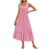 Vestido sin mangas de verano transfronterizo europeo y americano 2026 con dobladillo fluido, vestido largo casual y elegante en capas con bolsillo para la playa para mujer