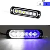 Luz de advertencia ultra delgada de 6 LED para motocicleta, luz estroboscópica para camioneta, 12-24V, luz de señalización lateral estroboscópica universal para vehículo