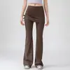 Elegantes y con Estilo Conjunto de Dos Piezas con Cordón, Pantalones Acampanados para Mujer, Corte Ajustado, Cubre Cadera, Ligeramente Acampanados, Pantalones Largos Deportivos para Pilates