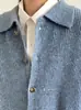 Cárdigan Suéter Abrigo de Punto Japonés Neutro con Solapas Silueta Cityboy Holgada para Hombres y Mujeres Ropa de Abrigo