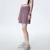 0422 Shorts de Algodón de Verano para Mujer, Cintura Elástica, Cintura Alta, Pierna Ancha, Pantalones Casuales de Longitud Media, Corte Holgado, Adelgazante, Algodón Puro, Recto