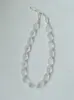 Collar de Cadena para Clavícula con Perlas de Cristal Blanco Artificial Ovaladas, Transparente y Sencillo, Versátil, para Mujer, Estilo Nicho, con Perlas de Gota de Agua