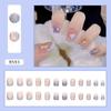 Xiaohongshu Douyin Unha Postiça Gel Jelly Estilo Diamante Manicure Estilo Puro Desejo Menina Gelo Transparente Removível Adesivos de Unha Prontos
