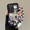 Adecuado para Realmec75 Pintado a Mano Reno12F Lindo Gato Kt Oppo Correa de Mano 14Pro Funda para Teléfono Móvil C63 Cachorro 13