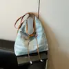 Bolso de Hombro de Mezclilla Estilo Coreano para Mujer 2026 Nuevo Moda Primavera Verano Estilo Académico Bolso Tote Gran Capacidad Bolso de Hombro Único