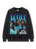Camiseta de manga corta con estampado de hip-hop retro transfronterizo estadounidense JCole, sudadera con capucha de cuello redondo y manga larga gruesa