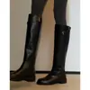 Primeiro Encontro Ji Botas Longas com Fivela Estilo Britânico Retro Femininas 2026 Novas Botas de Cano Alto Botas de Equitação Botas Longas com Salto Grosso