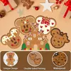 24 Peças Decoração de Árvore de Natal Decorações de Pão de Gengibre Fofo Homem de Gengibre de Madeira de Natal Decoração de Rato Decoração de Natal