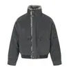 Yidao Vintage 2026 Invierno Nuevo Retro Felpa Cuello Alto Cálida Chaqueta de Algodón para Hombre Corta Ajustada Abrigo de Trabajo
