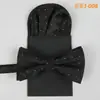 Conjunto combinado de corbata de moño cuadrada de alta calidad de fábrica al por mayor corbata de moño monocolor corbata de moño para hombre patrón impreso elegante