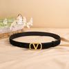 V-home Warren Belt Feminino Fivela Lisa Decorativa Cinto Fino Fivela Bronze Shake Tone Online Celebrous Live Source Mãe em forma de V All-match