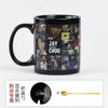 Taza que cambia de color con foto de álbum de Jay Chou con agua caliente, Taza de cerámica de regalo de mercancía de celebridad de Jay con logotipo personalizado