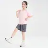 Ropa de Secado Rápido para Niños, Ropa Deportiva para Exteriores para Niños, Conjuntos de Manga Corta para Niños Medianos y Grandes, Camisetas para Mujer, Shorts, Ropa Deportiva de Verano