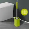 Escova de Limpeza para Vaso Sanitário Doméstica Banheiro Lavar Escova para Vaso Sanitário Sem Canto Morto com Base Cabo Longo Conjunto Escova Proteção Ambiental