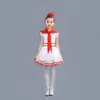 Ropa de Coro Infantil Bufanda Roja para Estudiantes de Primaria y Secundaria Falda con Velos Pantalones de Tirantes Fly Higher Ropa de Presentación Infantil