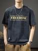 Camiseta Masculina de Manga Curta Pesada Estilo Americano, Tendência de Verão 2026 Novo Modelo, Marca Moderna Tamanho Grande Camiseta 100% Algodão de Caimento Solto