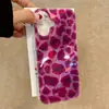 Nova Capa de Celular Personalizada com Estampa de Leopardo Roxa para Apple 16promax Swirl iphone15 Capa Protetora para Mulheres 13