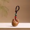 Sândalo Verde Esculpido Galo Dourado Cantando Frango do Zodíaco Chaveiro de Carro Pingente Pingente Criativo para Casal Pingente para Corrente de Celular