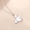 Collar de Ratón de Diamante Real de Dibujos Animados para Mujer Cadena de Clavícula de Oro Rosa Pequeño Fresco Mejor Amiga Mismo Estilo Colgante Simple y Lindo Dropshipping