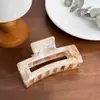 Pinza para el Cabello Grande con Patrón de Mármol de Gama Alta, Material de PC, Pasador Anticaída, Peinado Recogido en la Parte Trasera de la Cabeza, Moderno Accesorio para el Cabello de Pinza Tiburón