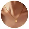 Amazon Moda Transfronteriza Simple 26 Letras Inglesas Colgante Brillante Collar Cadena de Clavícula Versátil Elegante de Acero Inoxidable