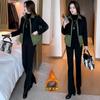 Abrigo Corto de Moda para Mujer 2024 Otoño e Invierno Look Holgado Adelgazante Pequeño Color Contrastante Chaqueta Versátil Top Grueso con Forro Polar