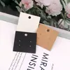 5x 5cm Cartão de Papel Kraft Liso para Brincos Cartão para Brincos Embalagem de Papelão Preto para Joias 100 Logo Hot Stamping