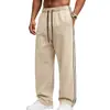 Pantalones de Chándal Anchos para Hombre de Peso Pesado con Forro de Felpa, Rayas Laterales Tejidas, Cintura Elástica con Cordón y Diseño de Pierna Recta, Transfronterizos 2026