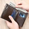Billetera Marute de Cuero Genuino de Alta Gama para Hombre Antirrobo Cepillada Billetera Doble para Hombre de Cuero Vacuno de Capa Superior Retro Engrosado