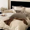 Clase A Estilo Minimalista Moderno Lujo Ligero Todo Algodón Sensación de Aire Algodón Puro Funda Nórdica Sábana Ropa de Cama Juego de Cuatro Piezas Jacquard de Alta Gama Ropa de Cama