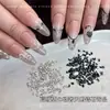 Pedrería para Uñas Forma Marquise Gota de Agua Blanco y Negro Cisne Clásico Circonita Paquete de Material Pedrería de Fondo Plano Decoraciones de Uñas de Moda