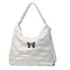 Bolsa Grande Acolchoada com Diamantes Feminina 2026 Verão Nova Moda Laço Ombro Único Transversal Mochila de Alta Aparência