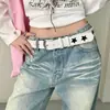 Cinto Color Block Estrela Y2K Estilo Americano de Nicho para Mulheres, Cinto de Fivela de Metal de Alta Qualidade, Acessório Decorativo para Vestidos e Jeans