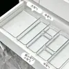 Divisórias de Gaveta Caixa de Armazenamento Embutida Mesa Papelaria Acrílico Transparente Organizador de Desordem para Cosméticos de Mesa Caixa de Armazenamento