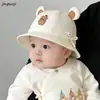 Chapéu de Bebê Primavera Novo Estilo Proteção Solar Ursinho de Algodão Chapéu de Pescador Meninos e Meninas de Um Ano Chapéu de Sol Fino
