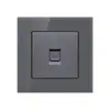 Painel de tomada de parede USB com interruptor de luz de vidro temperado cinza, padrão britânico 13A de Hong Kong