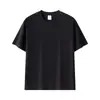 Primavera e verão Novo 230g ombro algodão puro cor sólida manga curta camiseta masculina e feminina tendência gola redonda base lisa camiseta atacado
