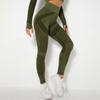 Pantalones de Yoga y Fitness de Punto Sin Costuras Transpirables de Secado Rápido Huecos de Nueva Llegada Transfronterizos de Cintura Alta Levanta Glúteos Ajustados