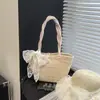 Bolso de Hombro Bufanda de Seda Tejida de Gran Capacidad 2025 Verano Nuevo Versátil Ins de Alto Valor Bolso Sobaco Bolso Tote para Mujer
