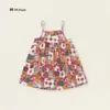Vestido de tirantes con estampado floral colorido para niña, Vestido holgado de estilo coreano de verano para niños, Elegante vestido floral para bebés
