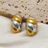 Pendientes Retorcidos Europeos y Americanos Transfronterizos de Acero Inoxidable Color Oro 18K Bloqueados por Color para Mujer, Pendientes Versátiles de Alta Gama de Acero de Titanio, Al por Mayor en Stock