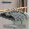 Cabides Domésticos Aveludados Cabides Antiderrapantes para Secagem Loja de Roupas Canto do Ombro Pendurador Sem Marcas Artefato Organizador de Guarda-Roupa