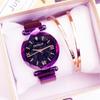 Reloj rojo súper popular en línea para estudiantes femeninas, tendencia de moda coreana simple, resistente al agua, con tono agitado y estrella, reloj para mujer.