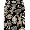 Camino de mesa popular transfronterizo de Pascua con estampados de conejos y huevos para decoración de restaurante y ambiente festivo - Bandera de mantel