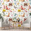 Pegatina de Pared Floral Romántica Autoadhesiva Papel Tapiz Resistente a la Humedad y al Moho Ecológico Lujo Ligero Decorativa para Pared de Dormitorio Armario Renovación