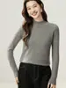 Suéter 100% cachemira pura para mujer, con cuello semi alto, corte holgado y efecto adelgazante, perfecto como capa interior o capa base para otoño e invierno.