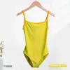 Collant de Ballet Wuyuan Wangjun 303028 Modelo Color Block de Cintura Alta para Adultos e Crianças Roupa de Prática